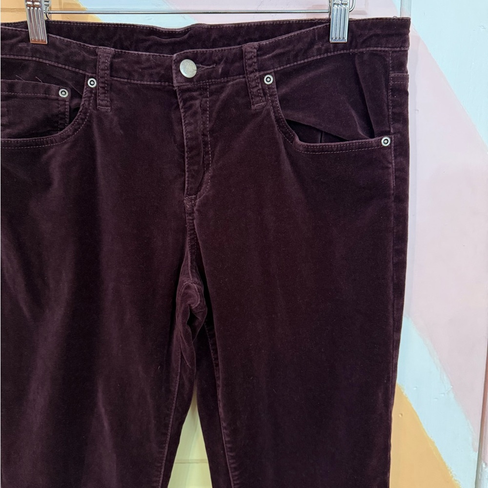 Sundance Velvet Straight Leg Eggplant Purple 100% Cotton Pants Sz 8 💚🍄 - Picture 4 of 6